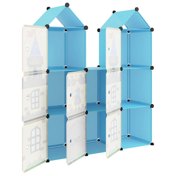 Modularer Kinderschrank mit 8 Würfeln, Blau