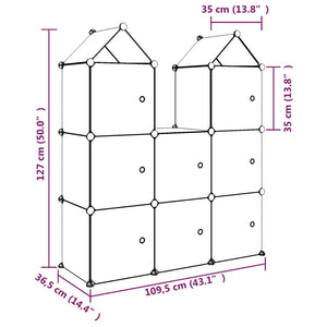 Modularer Kinderschrank mit 8 Würfeln, Blau