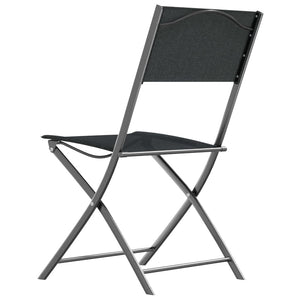 Klappbare Gartenstühle 4 Stk. Schwarz Stahl und Textilene
