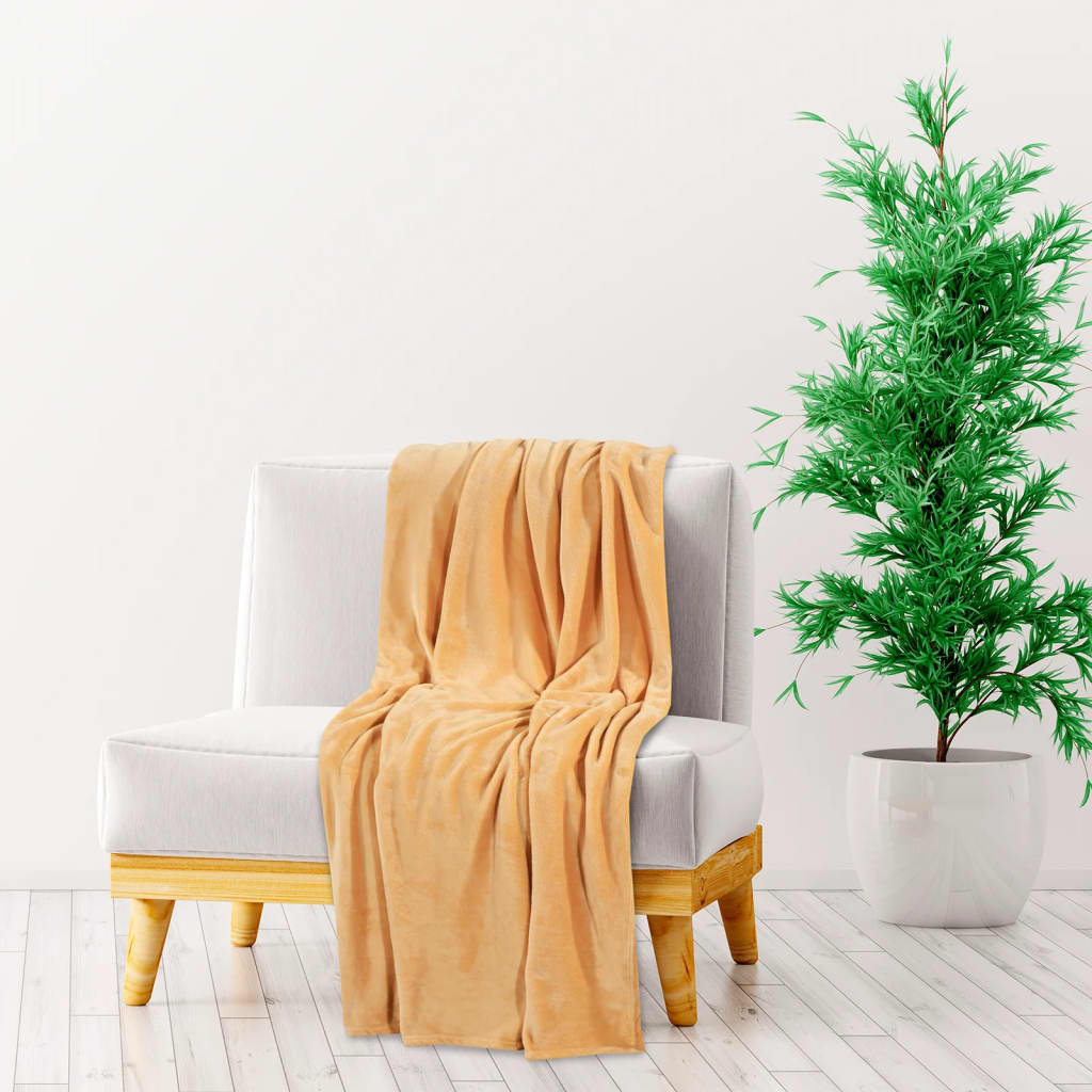 vidaXL Blanket Yellow 130x170 cm Polyester