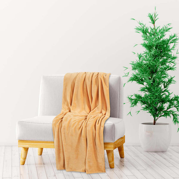 vidaXL Blanket Yellow 150x200 cm Polyester