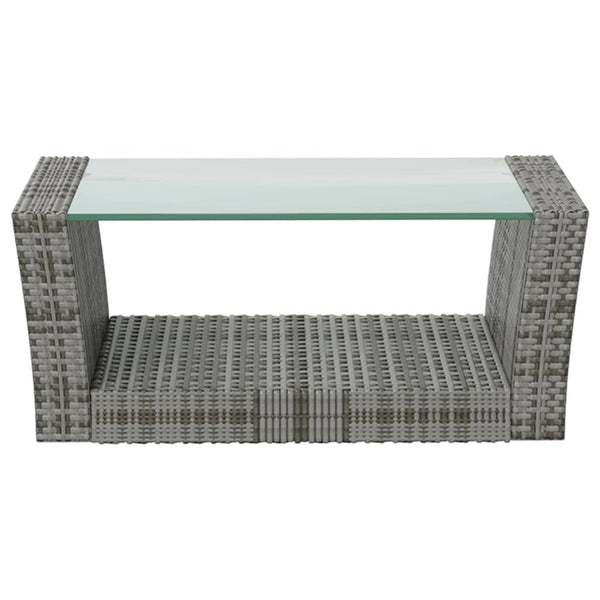 8-tlg. Garten-Lounge-Set mit Kissen Poly Rattan Grau