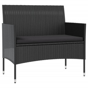 16-tlg. Garten-Lounge-Set mit Auflagen Poly Rattan Schwarz