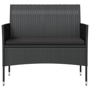 16-tlg. Garten-Lounge-Set mit Auflagen Poly Rattan Schwarz