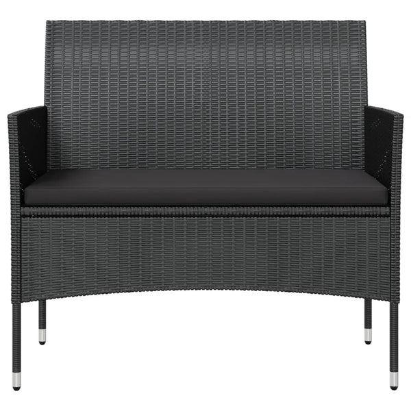 16-tlg. Garten-Lounge-Set mit Auflagen Poly Rattan Schwarz