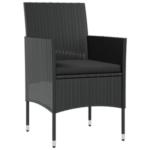 16-tlg. Garten-Lounge-Set mit Auflagen Poly Rattan Schwarz