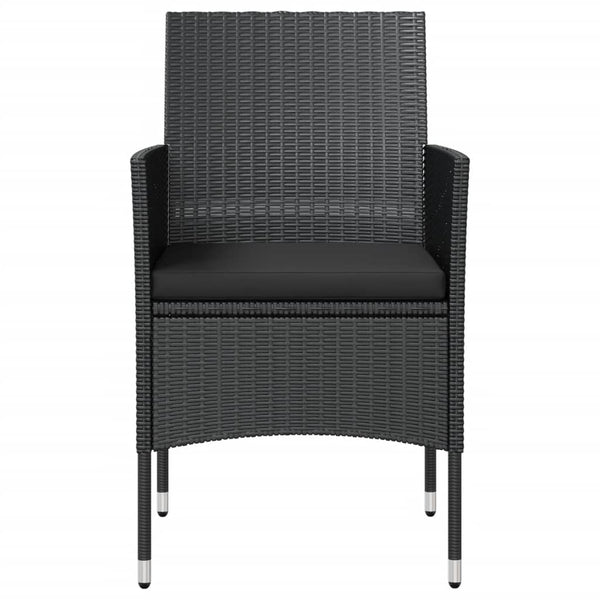 16-tlg. Garten-Lounge-Set mit Auflagen Poly Rattan Schwarz
