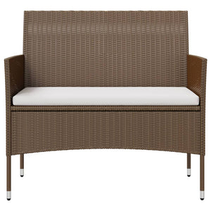 8-tlg. Garten-Lounge-Set mit Auflagen Poly Rattan Braun