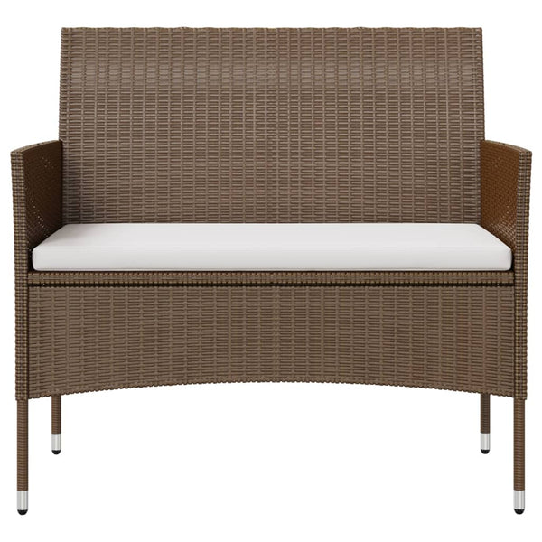 8-tlg. Garten-Lounge-Set mit Auflagen Poly Rattan Braun