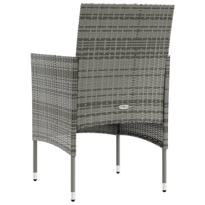 8-tlg. Garten-Lounge-Set mit Auflagen Poly Rattan Grau