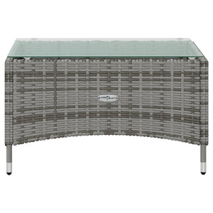 8-tlg. Garten-Lounge-Set mit Auflagen Poly Rattan Grau