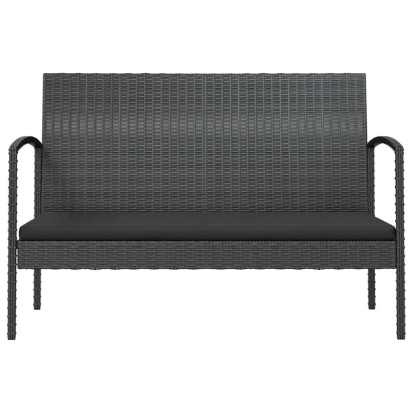 8-tlg. Garten-Lounge-Set mit Auflagen Poly Rattan Schwarz