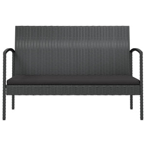 16-tlg. Garten-Lounge-Set mit Auflagen Poly Rattan Schwarz