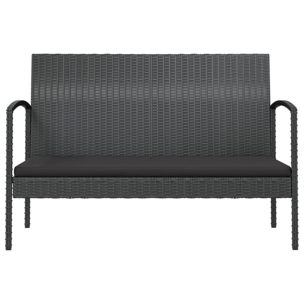 16-tlg. Garten-Lounge-Set mit Auflagen Poly Rattan Schwarz