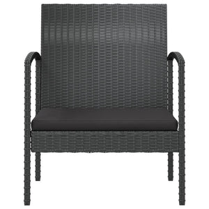 16-tlg. Garten-Lounge-Set mit Auflagen Poly Rattan Schwarz