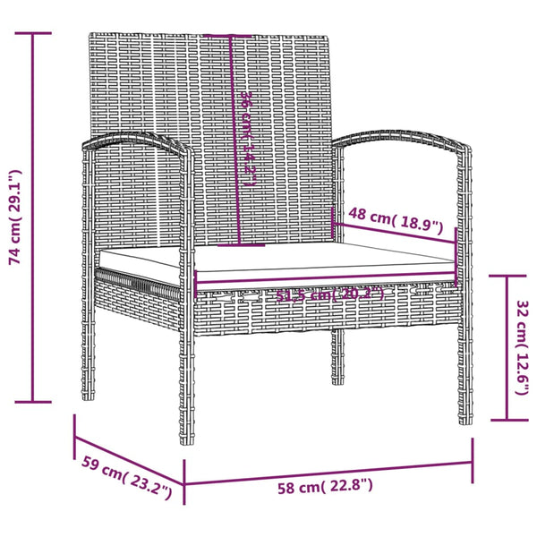 16-tlg. Garten-Lounge-Set mit Auflagen Poly Rattan Braun
