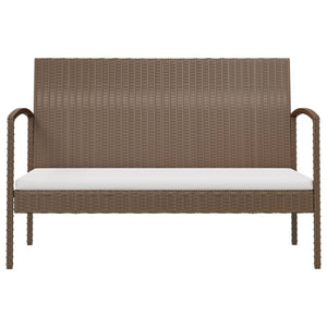 16-tlg. Garten-Lounge-Set mit Auflagen Poly Rattan Braun