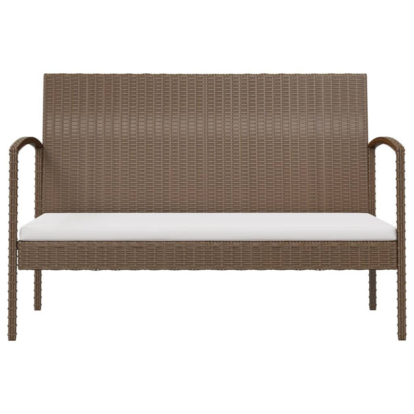16-tlg. Garten-Lounge-Set mit Auflagen Poly Rattan Braun
