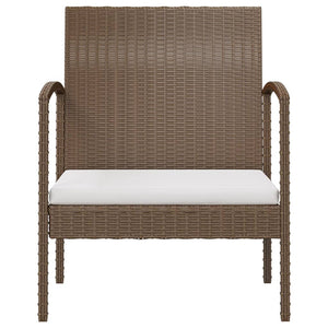 16-tlg. Garten-Lounge-Set mit Auflagen Poly Rattan Braun