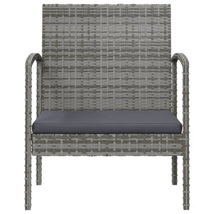 8-tlg. Garten-Lounge-Set mit Auflagen Poly Rattan Grau