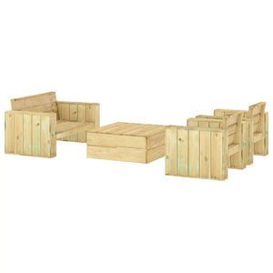 4-tlg. Garten-Lounge-Set Imprägniertes Massivholz Kiefer