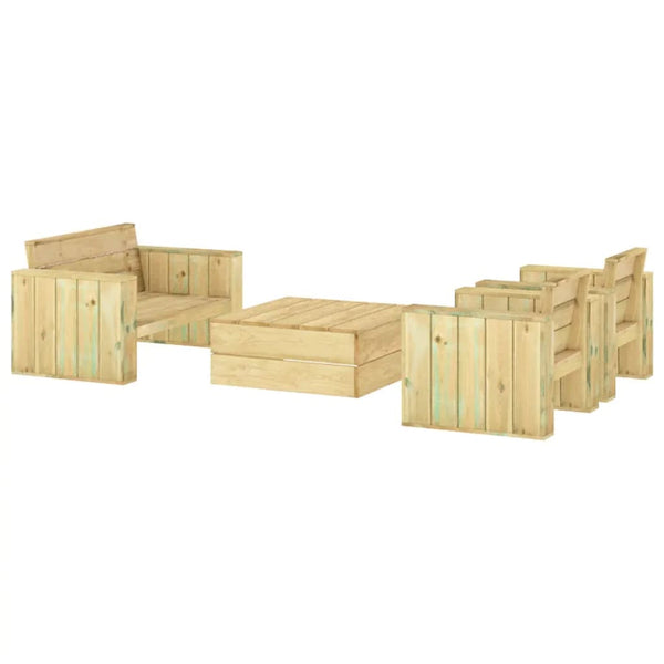 4-tlg. Garten-Lounge-Set Imprägniertes Massivholz Kiefer