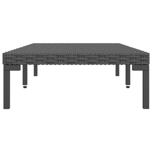Garten-Couchtisch Dunkelgrau Halbrundes Poly Rattan