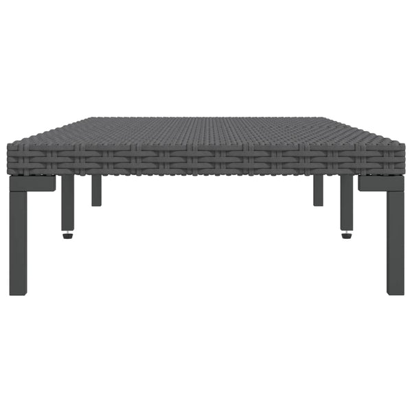Garten-Couchtisch Dunkelgrau Halbrundes Poly Rattan