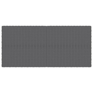Garten-Couchtisch Dunkelgrau Halbrundes Poly Rattan