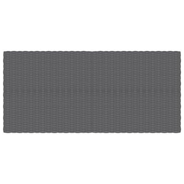 Garten-Couchtisch Dunkelgrau Halbrundes Poly Rattan