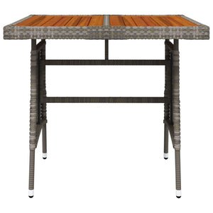 Gartentisch Grau 70x70x72 cm Poly Rattan & Massivholz Akazie