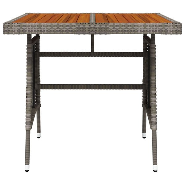 Gartentisch Grau 70x70x72 cm Poly Rattan & Massivholz Akazie