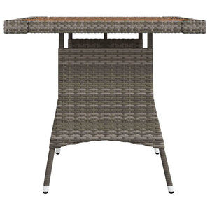 Gartentisch Grau 70x70x72 cm Poly Rattan & Massivholz Akazie