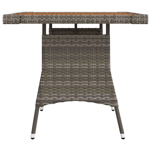 Gartentisch Grau 70x70x72 cm Poly Rattan & Massivholz Akazie