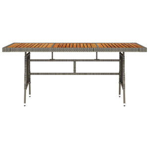 Gartentisch Grau 160x70x72 cm Poly Rattan & Massivholz Akazie