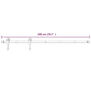 Schiebetürbeschlag 200 cm Stahl Weiß