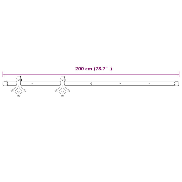 Schiebetürbeschlag 200 cm Stahl Weiß