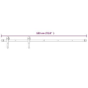 Schiebetürbeschlag 183 cm Stahl Weiß