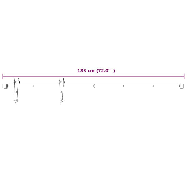 Schiebetürbeschlag 183 cm Stahl Weiß