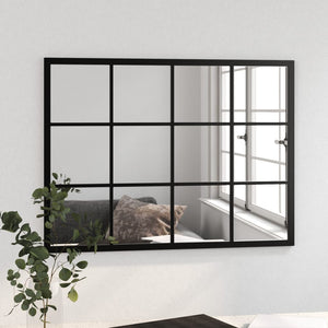 Schwarzer Wandspiegel 80x60 cm Metall