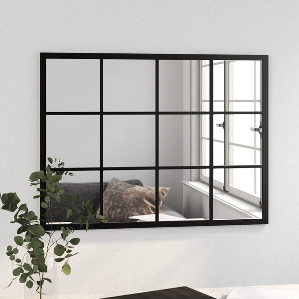 Schwarzer Wandspiegel 80x60 cm Metall