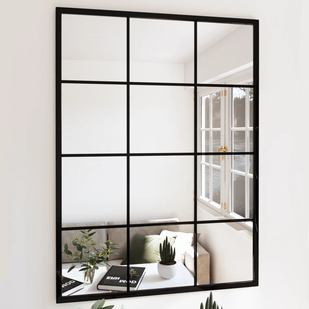 Schwarzer Wandspiegel 80x60 cm Metall