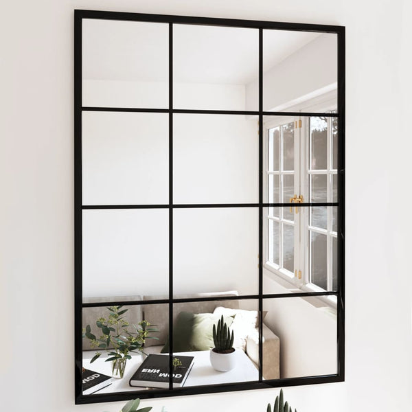 Schwarzer Wandspiegel 80x60 cm Metall