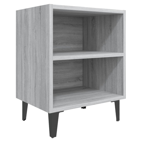 Grauer Nachttisch Sonoma Eiche 40x30x50 cm