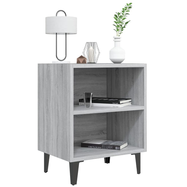 Grauer Nachttisch Sonoma Eiche 40x30x50 cm