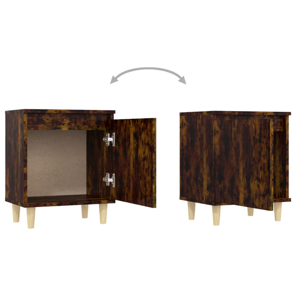 Nachttische 2er Set Räuchereiche 40x30x50cm