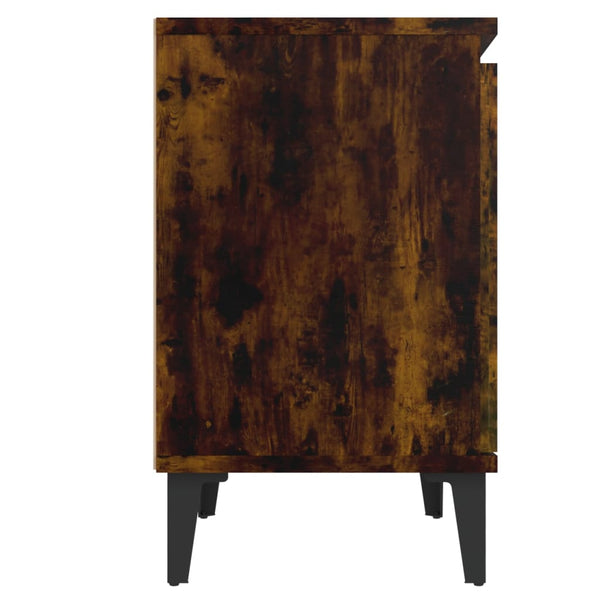 Nachttisch Räuchereiche mit Metallbeinen 40x30x50 cm