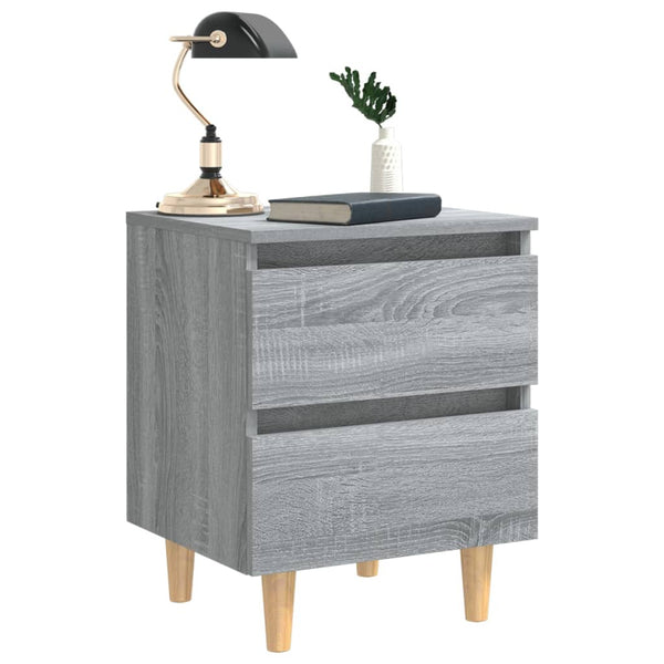 Grauer Nachttisch Sonoma Eiche 40x35x50 cm
