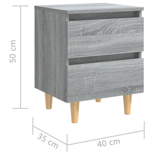Grauer Nachttisch Sonoma Eiche 40x35x50 cm