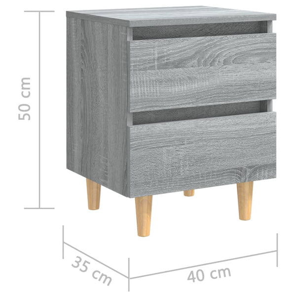 Grauer Nachttisch Sonoma Eiche 40x35x50 cm